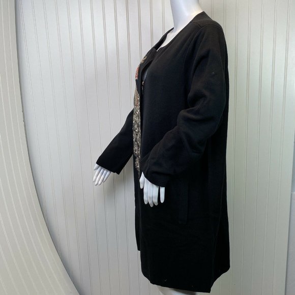 Alfani XL Cardigan Sweater NEW Black Zip Up - Picture 4 of 6
